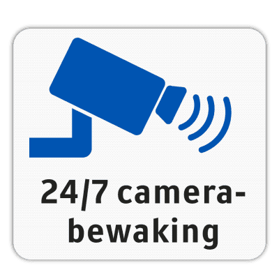 Vlak terreinbord 119x109mm - Pictogram Camerabewaking