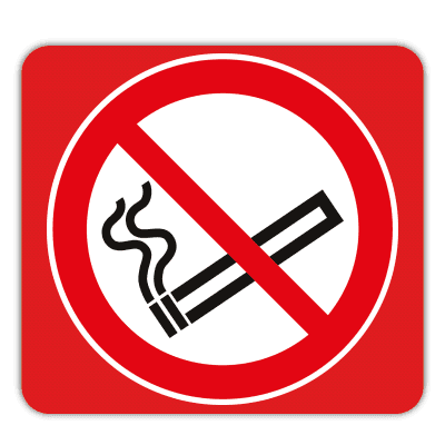 Vlak terreinbord 119x109mm - Pictogram Roken verboden
