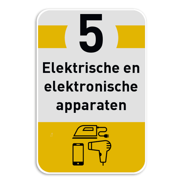 Informatiebord afval recycling - Elektrische en elektronische apparaten