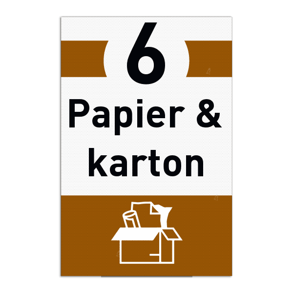 Informatiebord afval recycling - Papier & karton - Vlakke uitvoering