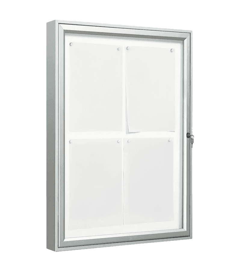 Aluminium posterbord vitrine 594x841mm met veiligheidsglas en slot