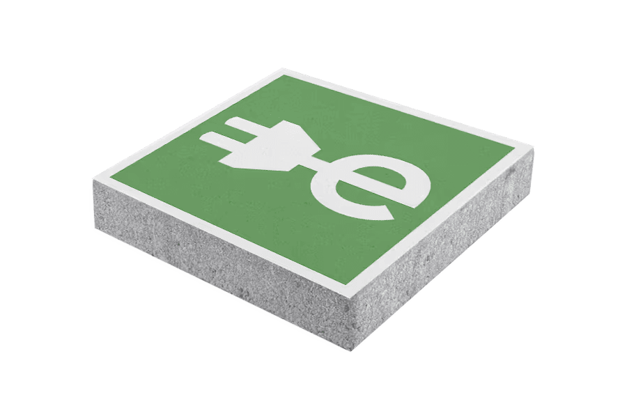 Symbooltegel laadpaal parkeerplaats - 300x300x60mm met facetrand
