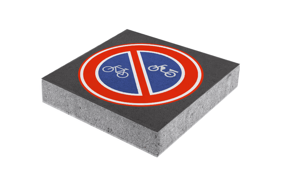 Symbooltegel geen (brom)fietsen plaats - 300x300mm met facetrand