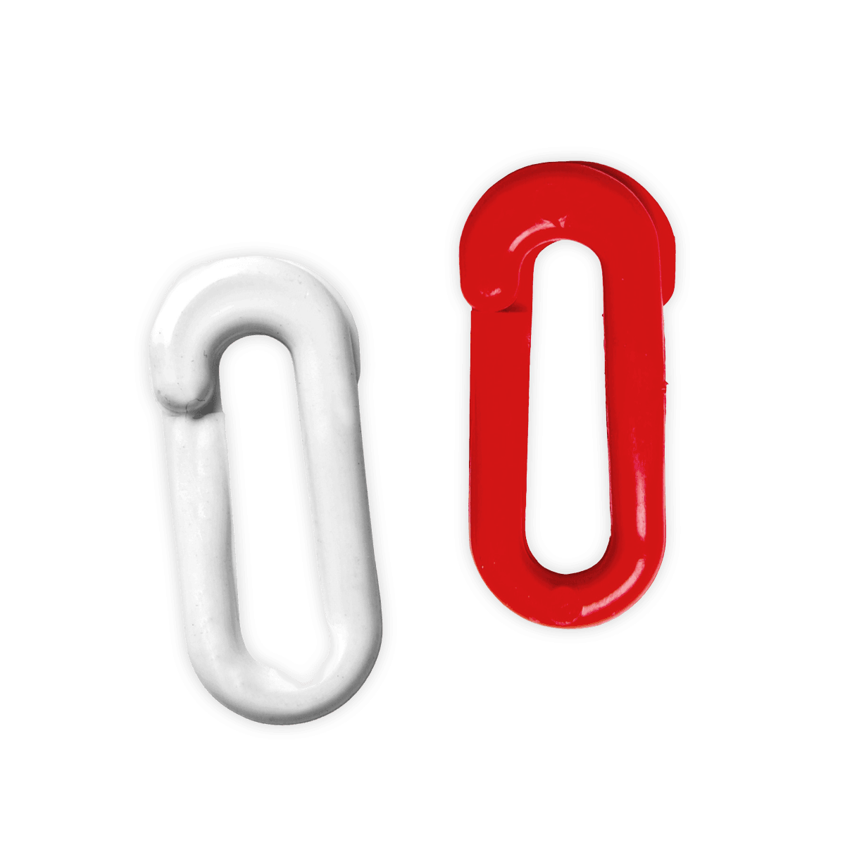 Verschlusshaken Rot/Weiß für Absperrketten – Kunststoff 6 mm (20 Stück)