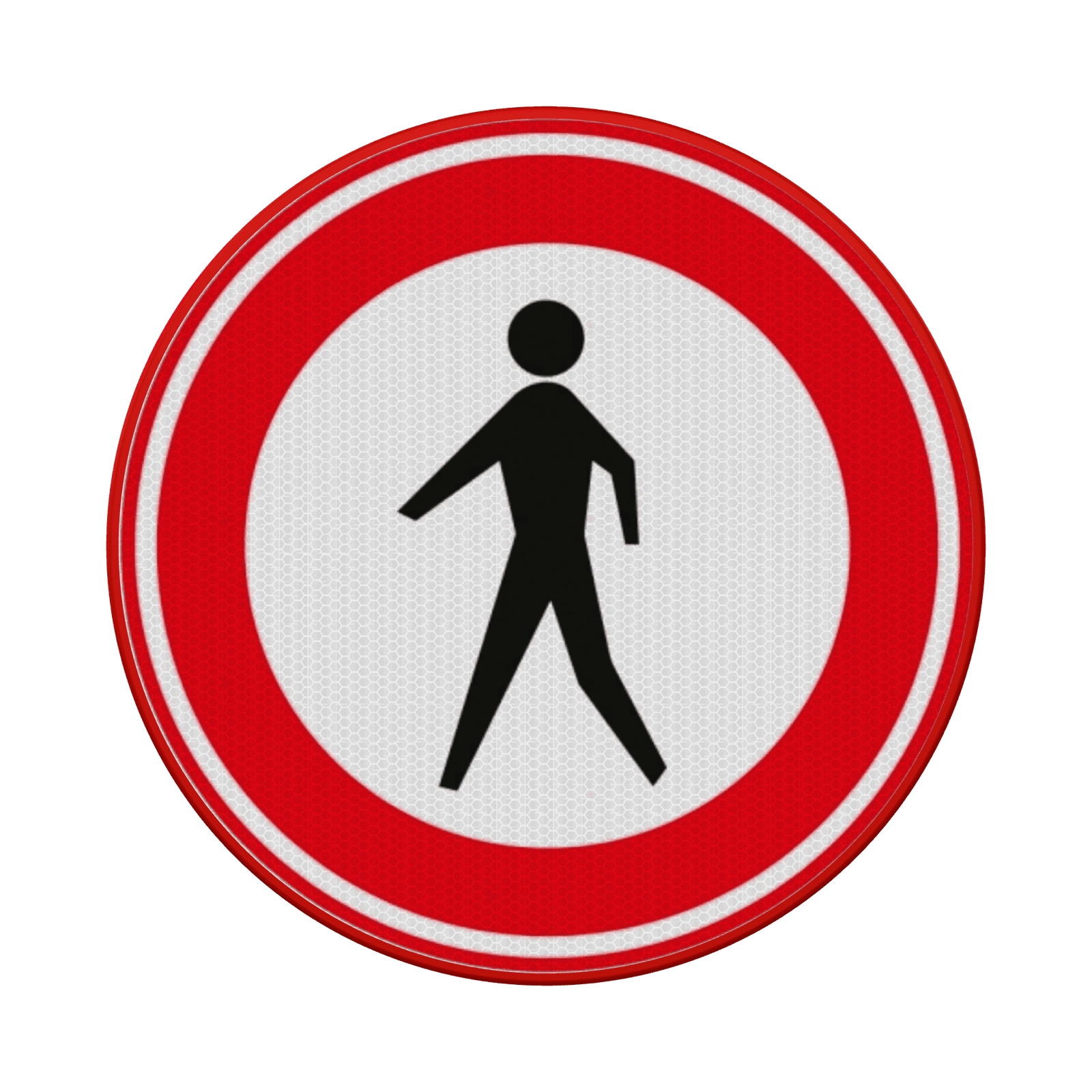 Verkeersbord gesloten voor voetgangers RVV C16 - reflecterend