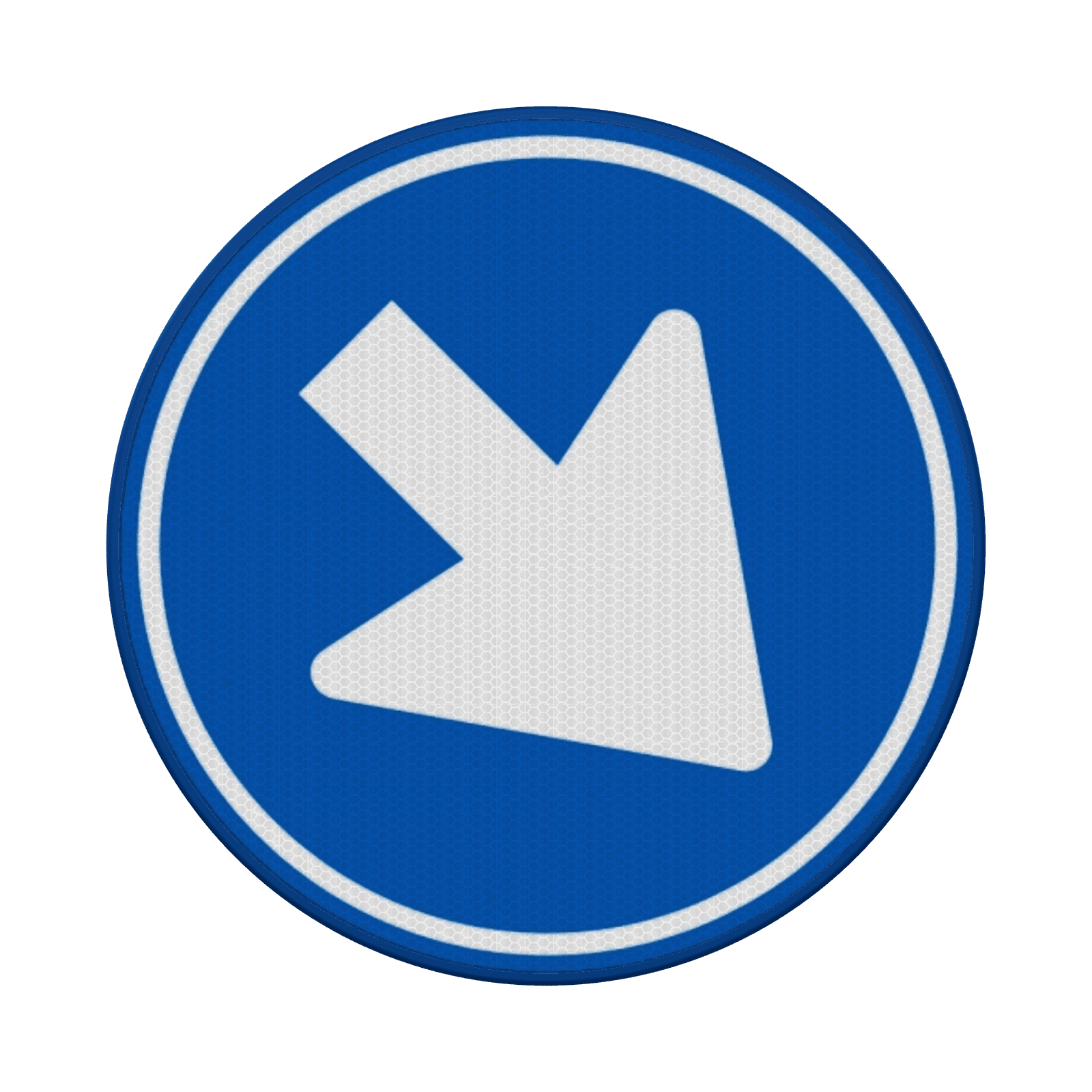 Verkeersbord verplichte rijrichting RVV D02 - reflecterend