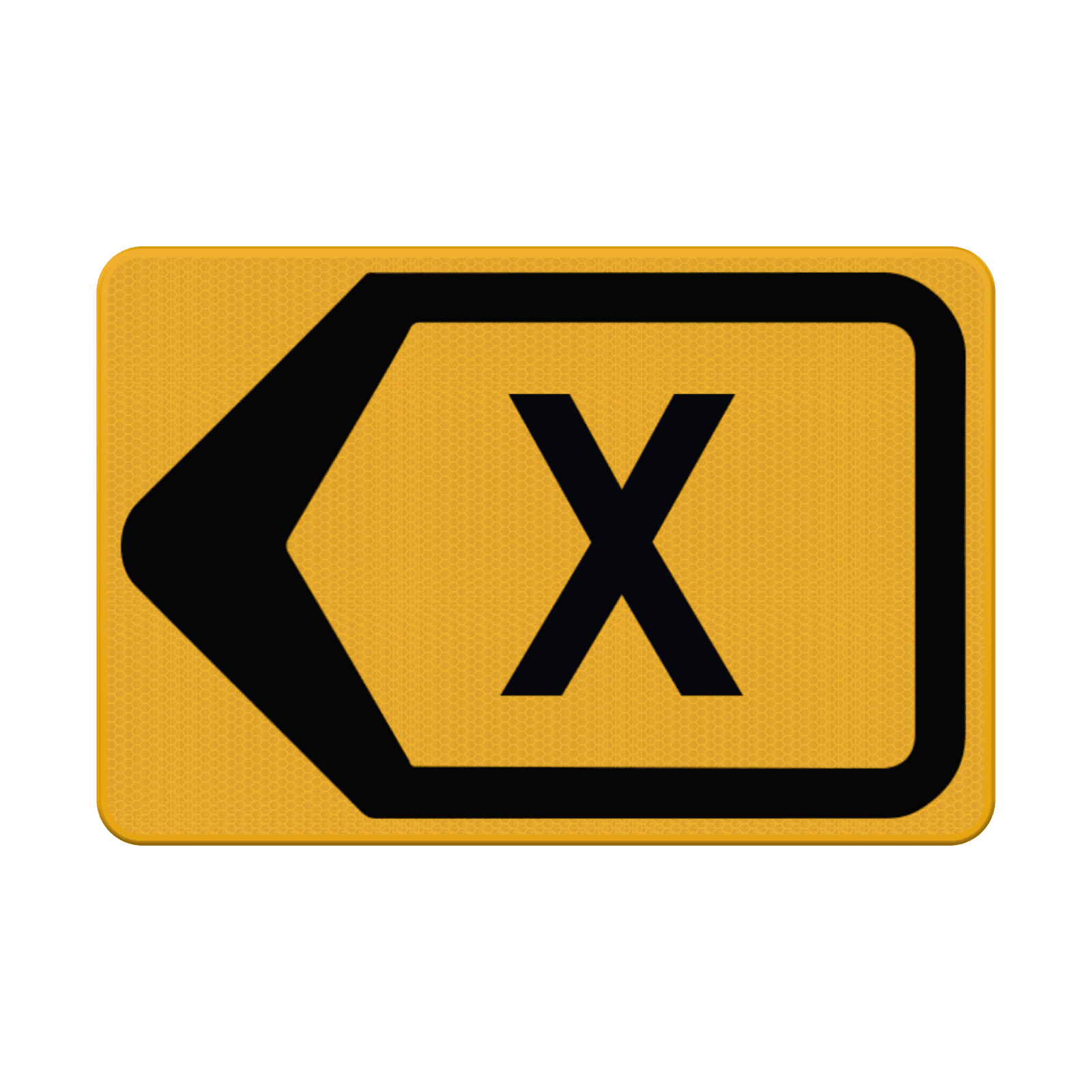 Omleidingsbord pijlkader linkswijzend met opdruk reflecterend