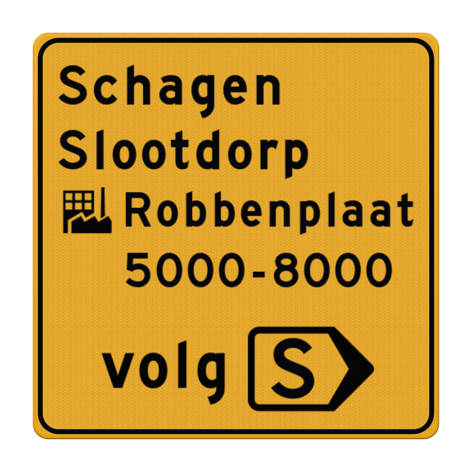 Verkeersbord omleidingsroute volg route - reflecterend