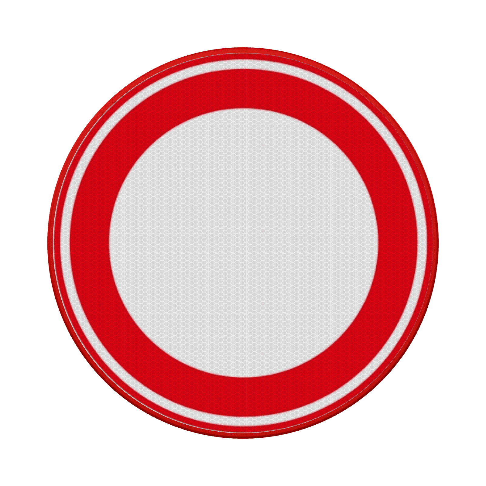 Verkeersbord rond zonder opdruk/interieur - reflecterend