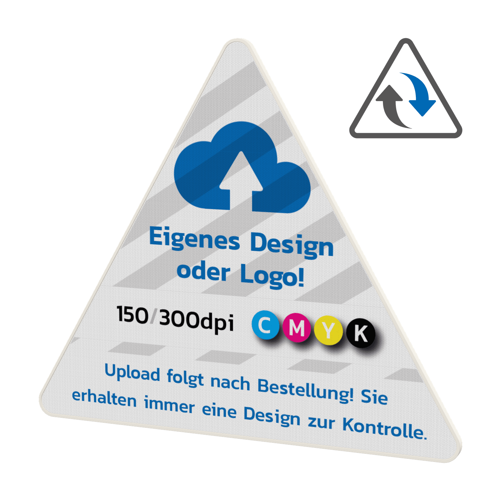 Hinweisschild Dreieck, reflektierend, mit eigenem Design