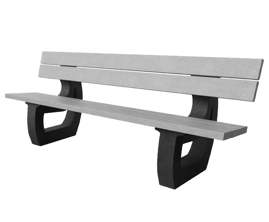 Banc public avec dossier - Bicolore - Modèle Bonn