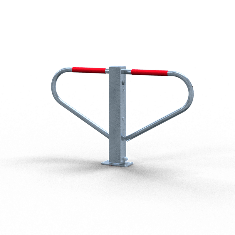 Barrière anti-stationnement de parking - blanche ou galvanisé - rabattable - serrure cylindrée