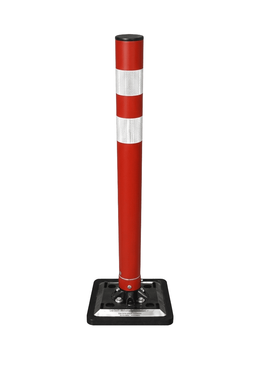 Rode afzetpaal Ø60mm – flexibele verkeerspaal