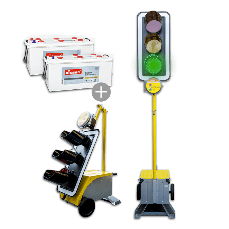 Feux de signalisation mobiles Nissen LZA500 LED avec retour radio – kit de 2 pièces