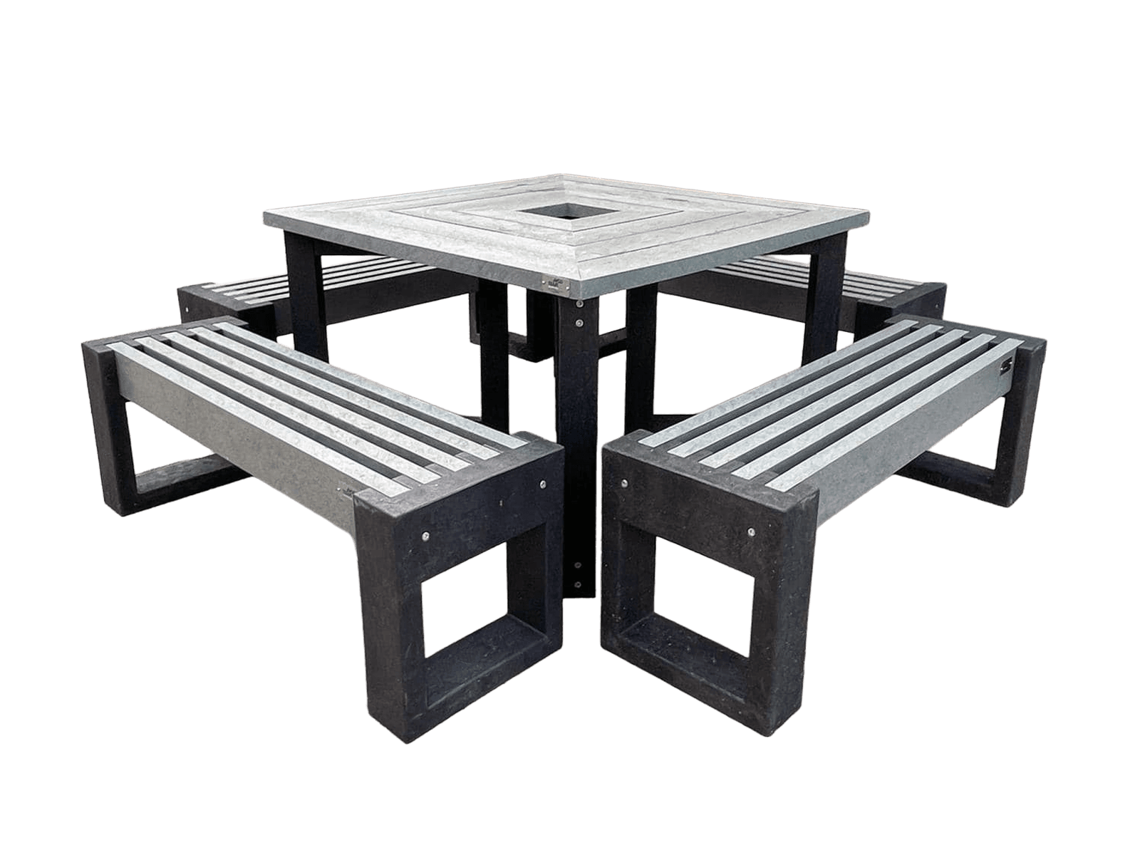 Picknickset type Canvas (tafel + vier banken voor 8 personen) - gerecycled kunststof