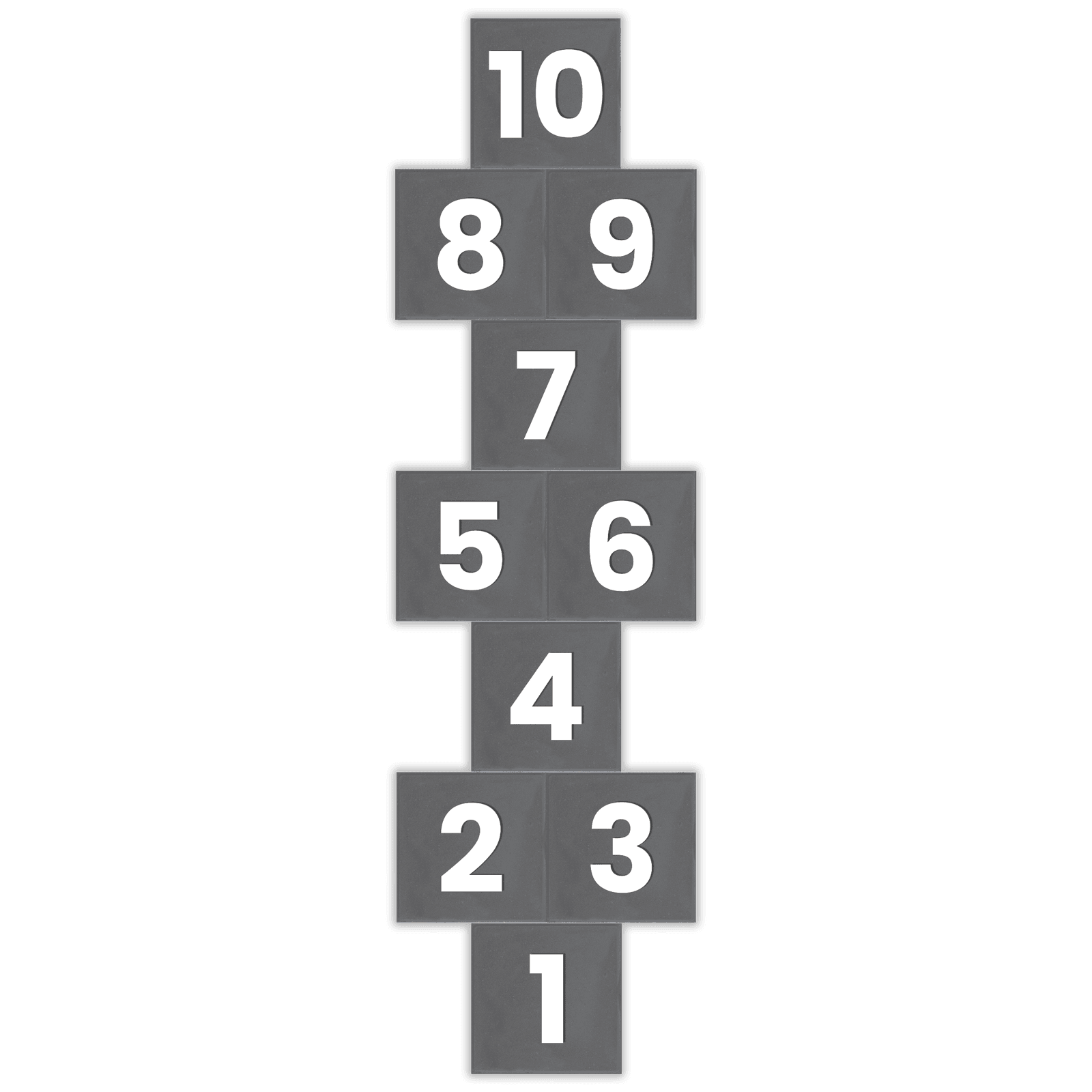 Hinkelpad tegels grijs/wit 300x300mm - 1 t/m 10 complete set