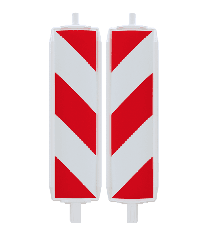 Kunststoffbake Typ 60 pfeilförmig, doppelseitig, rot/weiß reflektierend