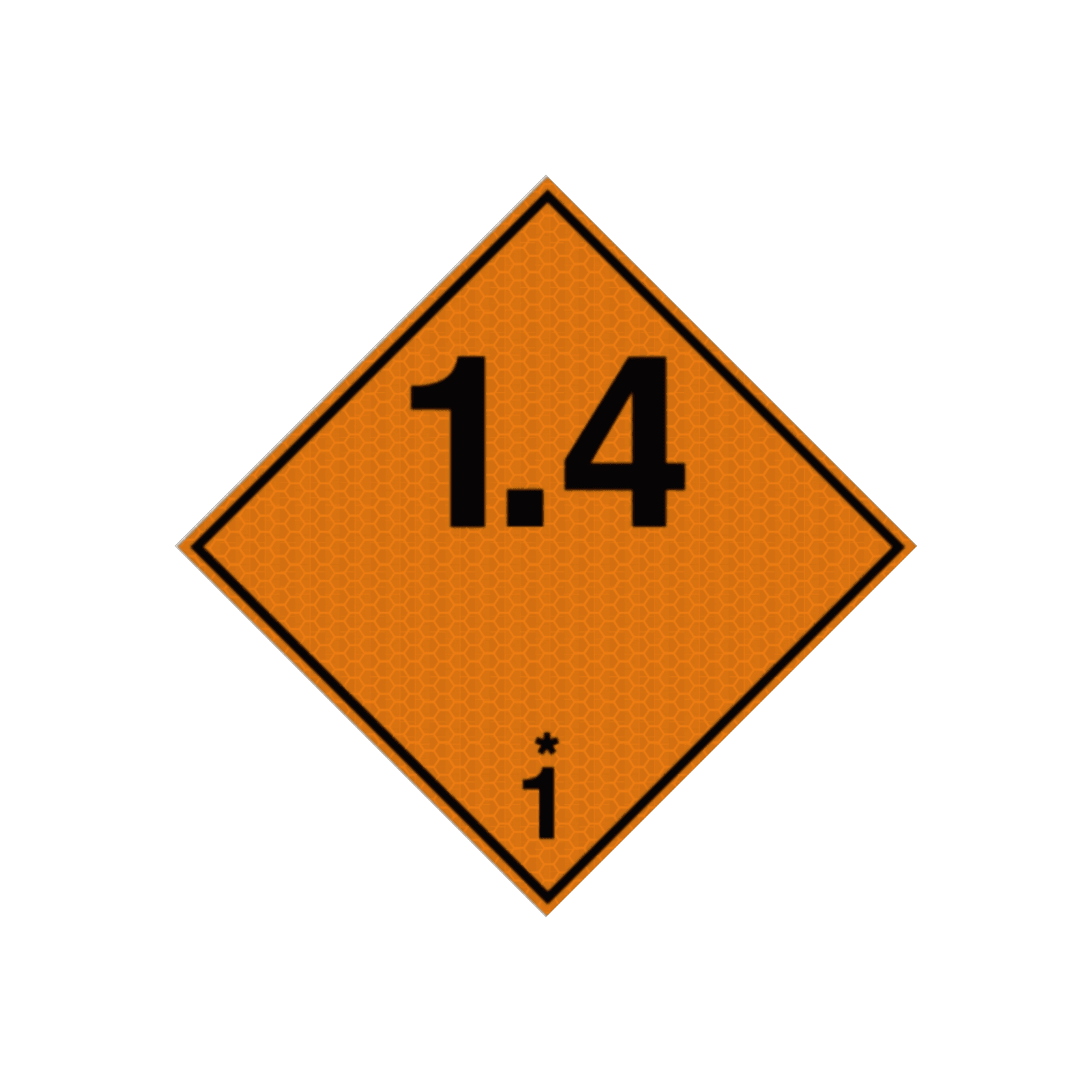 Pictogram ADR 1.4 gering gevaar voor ontploffing - reflecterend
