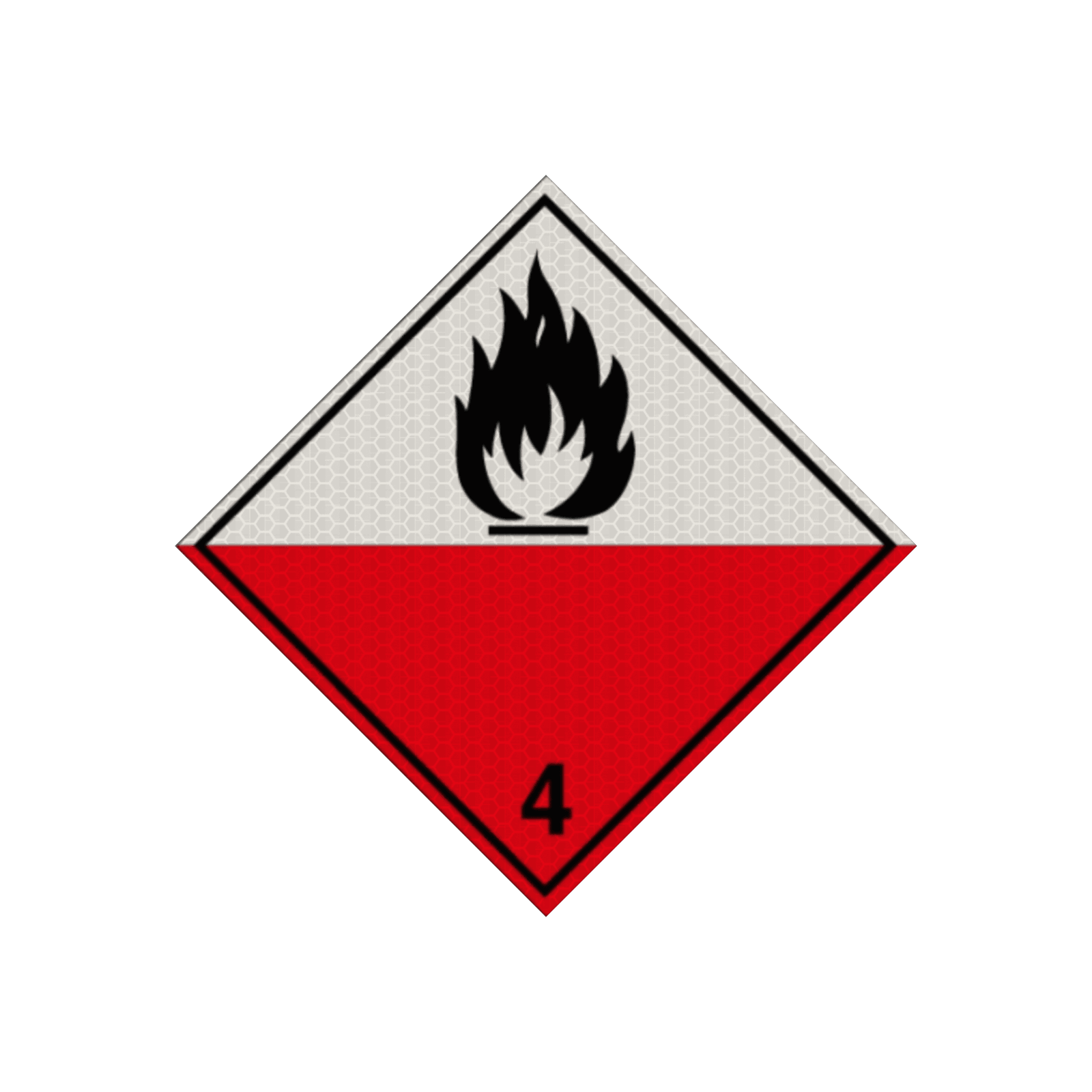 Pictogram ADR 4.2 - Zelfontbrandende stoffen - reflecterend