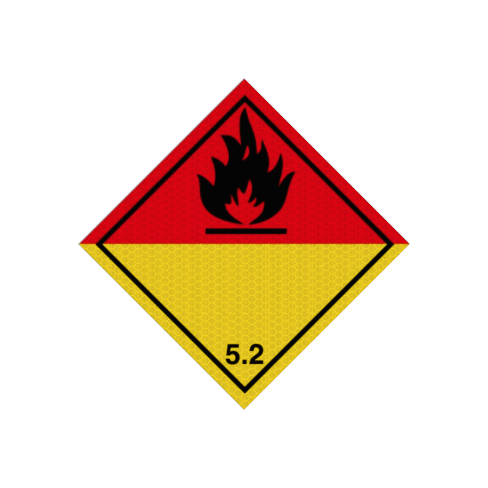 Pictogram ADR 5.2 - Organische peroxiden - reflecterend