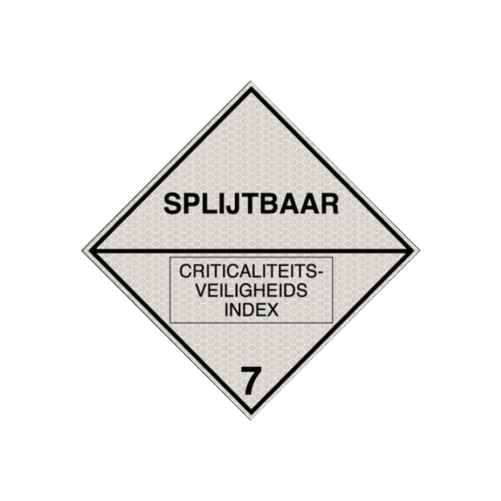 Pictogram ADR 7E - Splijtbare stoffen - reflecterend