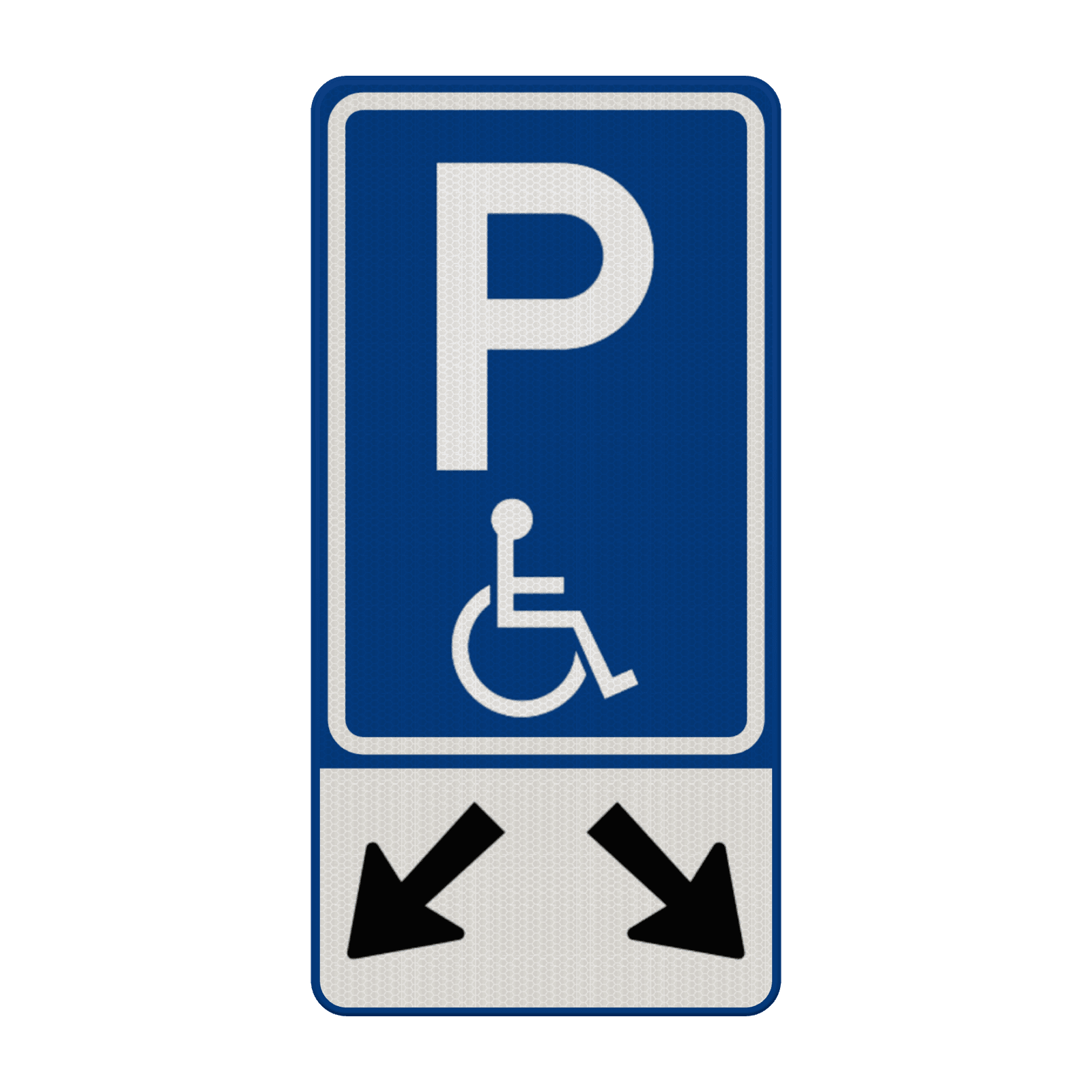 Verkeersbord RVV E06-OB504 Parkeren mindervaliden 2 vakken
