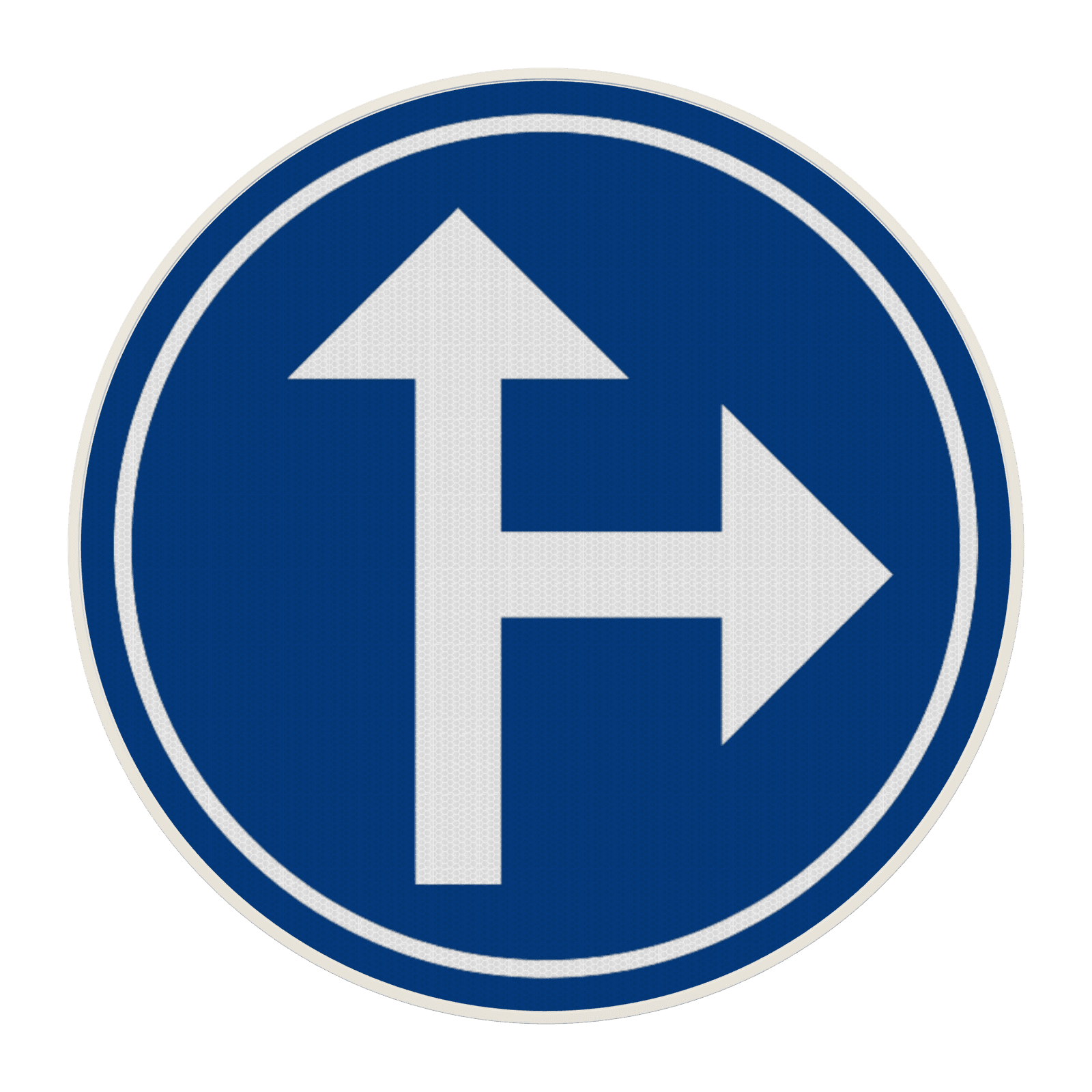 Panneau d'obligation G2000 D3b - Obligation de suivre une des directions indiquées par les flèches