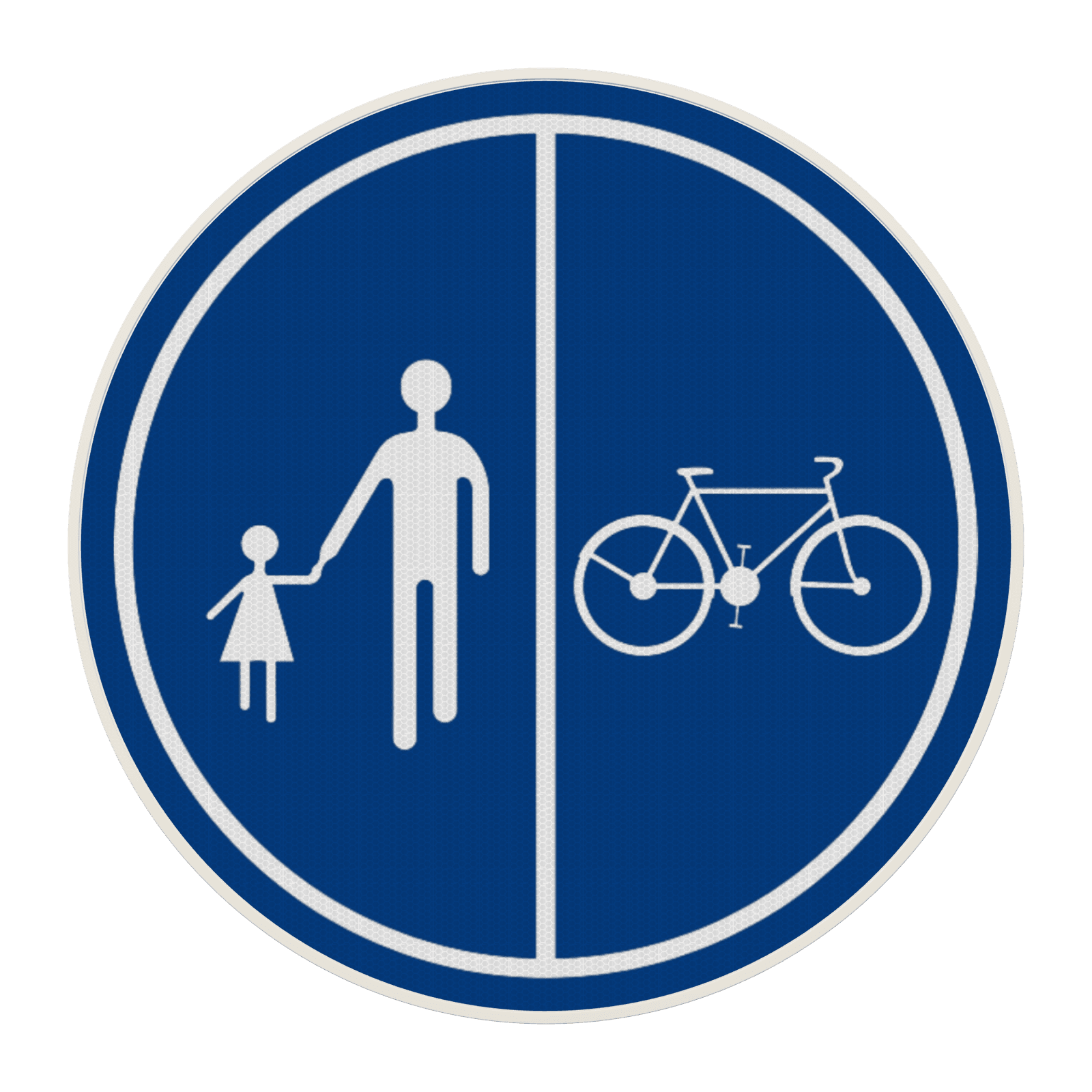 Panneau d'obligation G2000 D9b - Partie de la voie publique réservée à la circulation des piétons, des bicyclettes et des cyclomoteurs à deux roues classe A