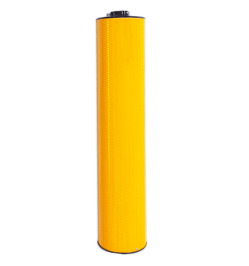 Verkeerszuil BB22 - aluminium geel fluorescerend incl. Ø48/48mm deksels