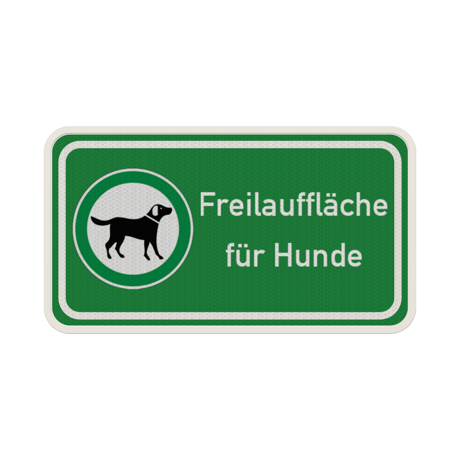 Hinweisschild - Freilauffläche für Hunde