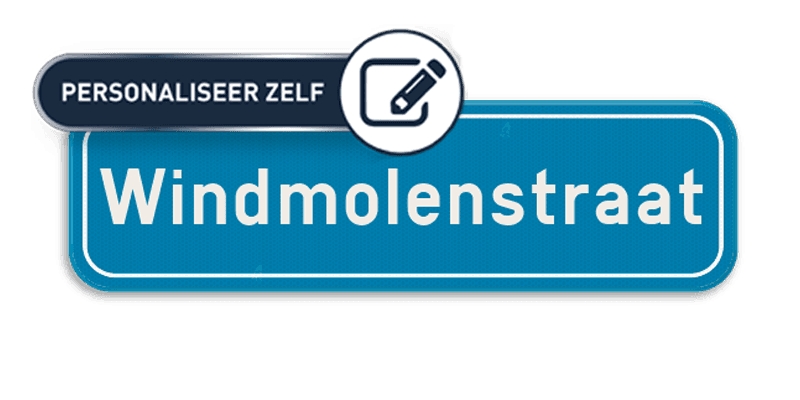Straatnaambord gepersonaliseerd blauw 700x200
