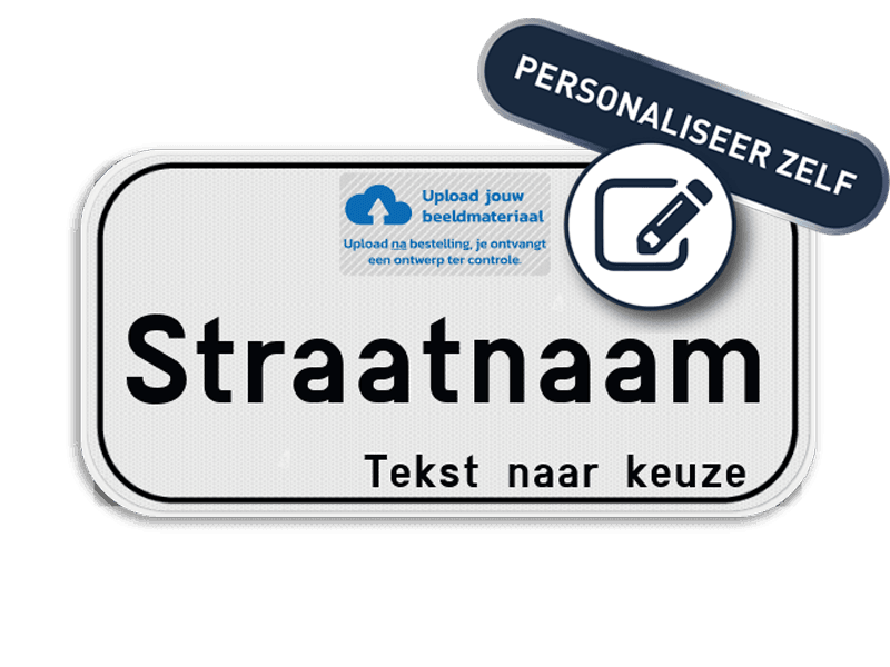 Personaliseerbaar straatnaambord met eigen logo of wapenschild