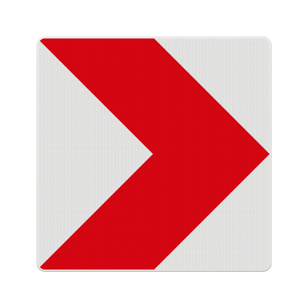 Verkeersbord bochtschild RVV BB12 rechts - reflecterend