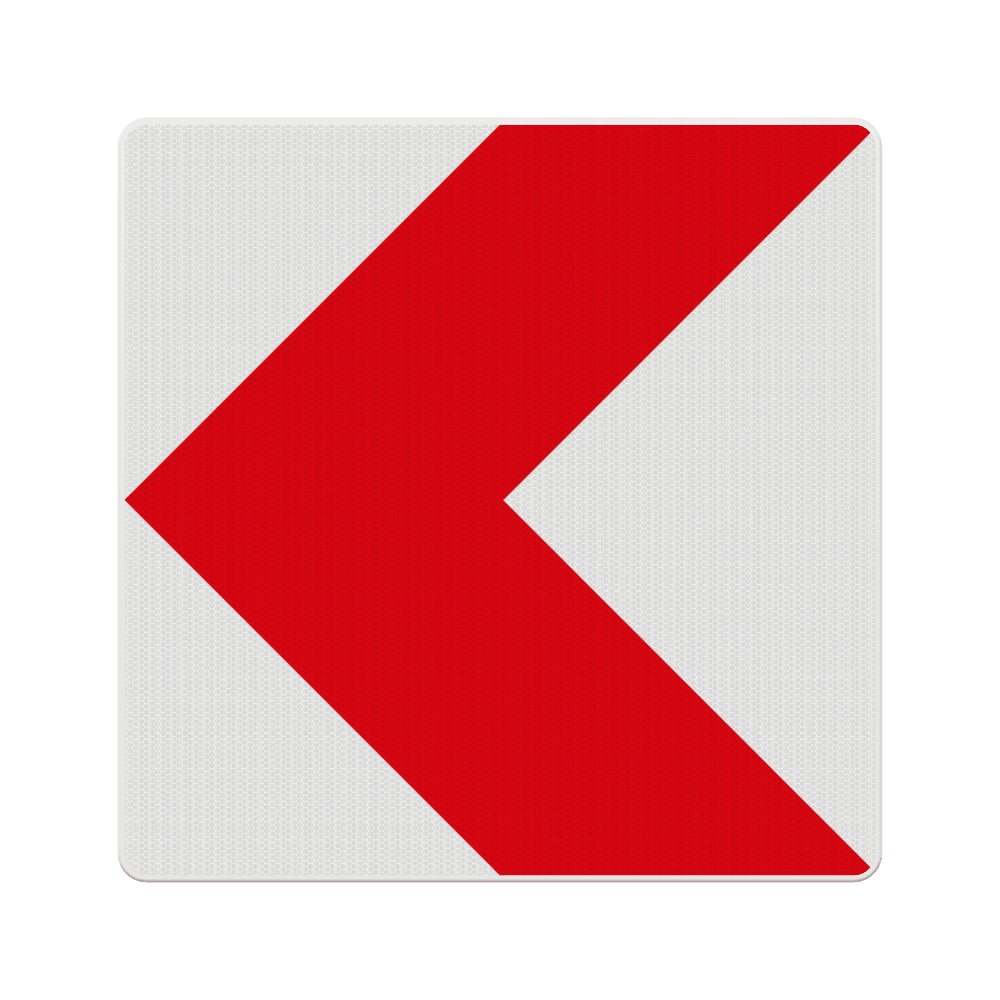 Verkeersbord bochtschild RVV BB12 links - reflecterend