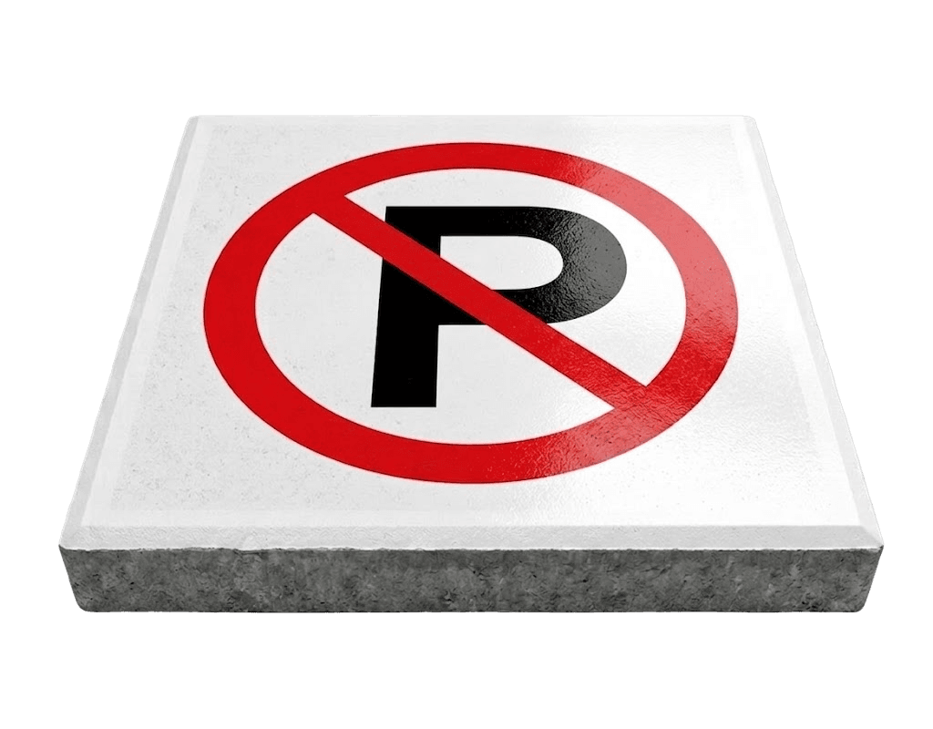 Stoeptegel verboden te parkeren (TS-ST_NP2) - 30x30cm met facetrand