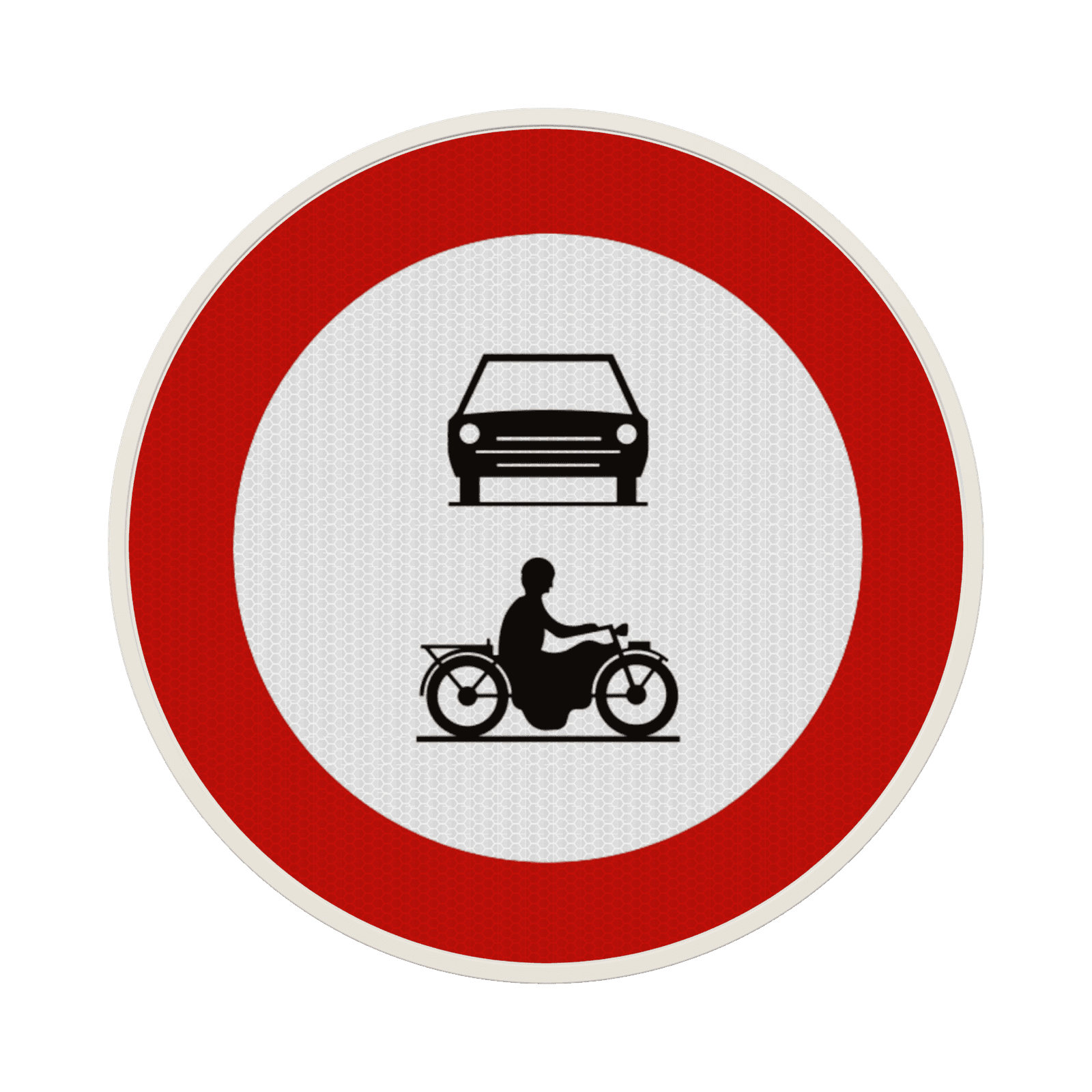 Panneau G2000 - C5 - C7 - Accès interdit aux conducteurs de véhicules à moteur à plus de deux roues et motocyclettes