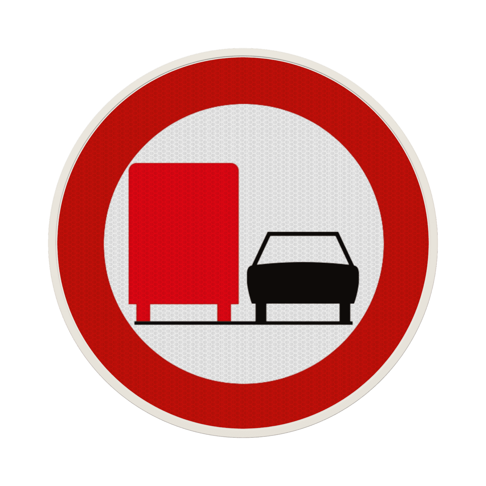 Panneau G2000 - C39 - Dépassement interdit pour les véhicules affectés au transport de choses, dont la masse maximale autorisée dépasse 3.500 kg