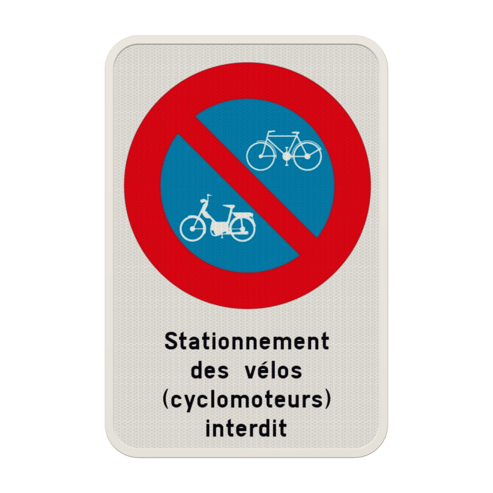 Panneau Interdiction de Stationner – Vélos & Cyclomoteurs – Texte Personnalisé