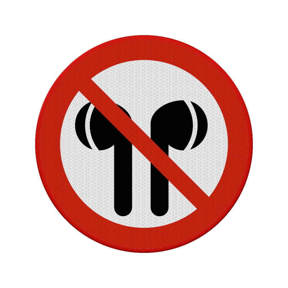 Verbodsbord - Geluidsdragers verboden