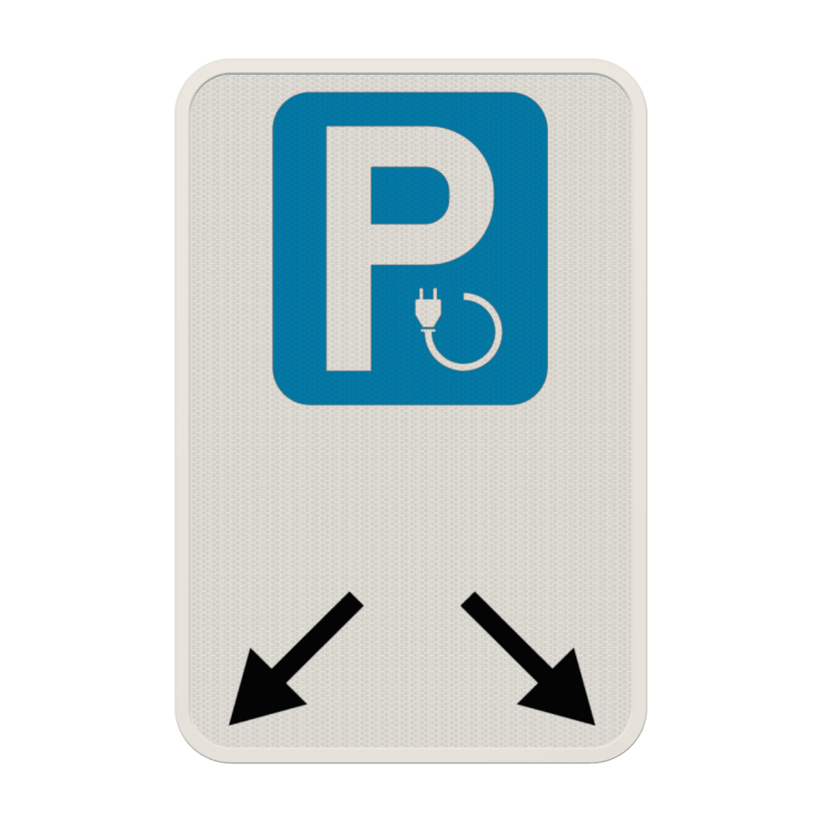 Panneau de stationnement - Borne de recharge + Fléches d'indication