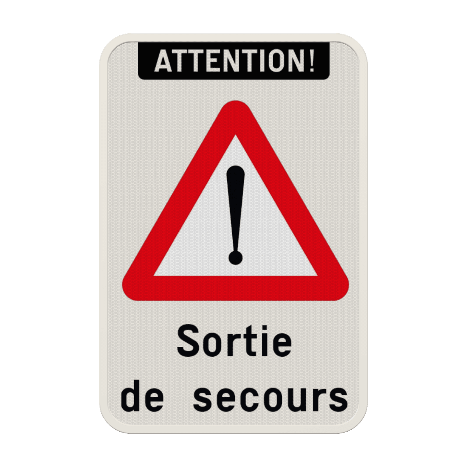 Panneau combiné - Attention - Sortie de secours