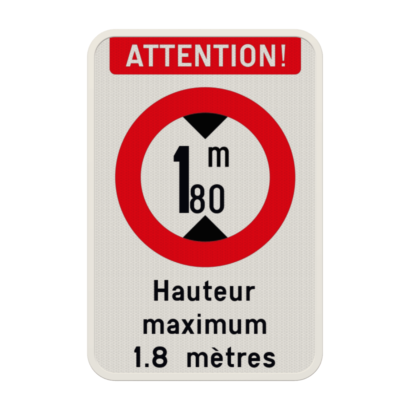 Panneau combiné - Hauteur maximum