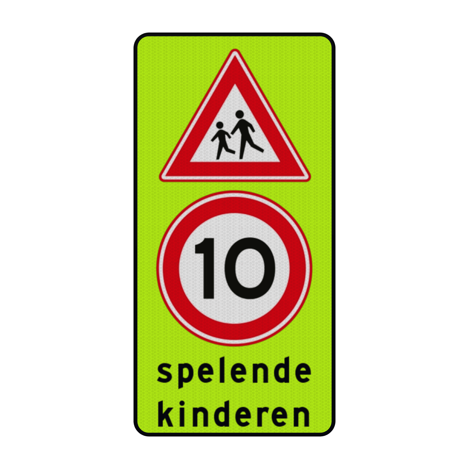 Verkeersbord Spelende kinderen RVV J21 + A1-10 reflecterend