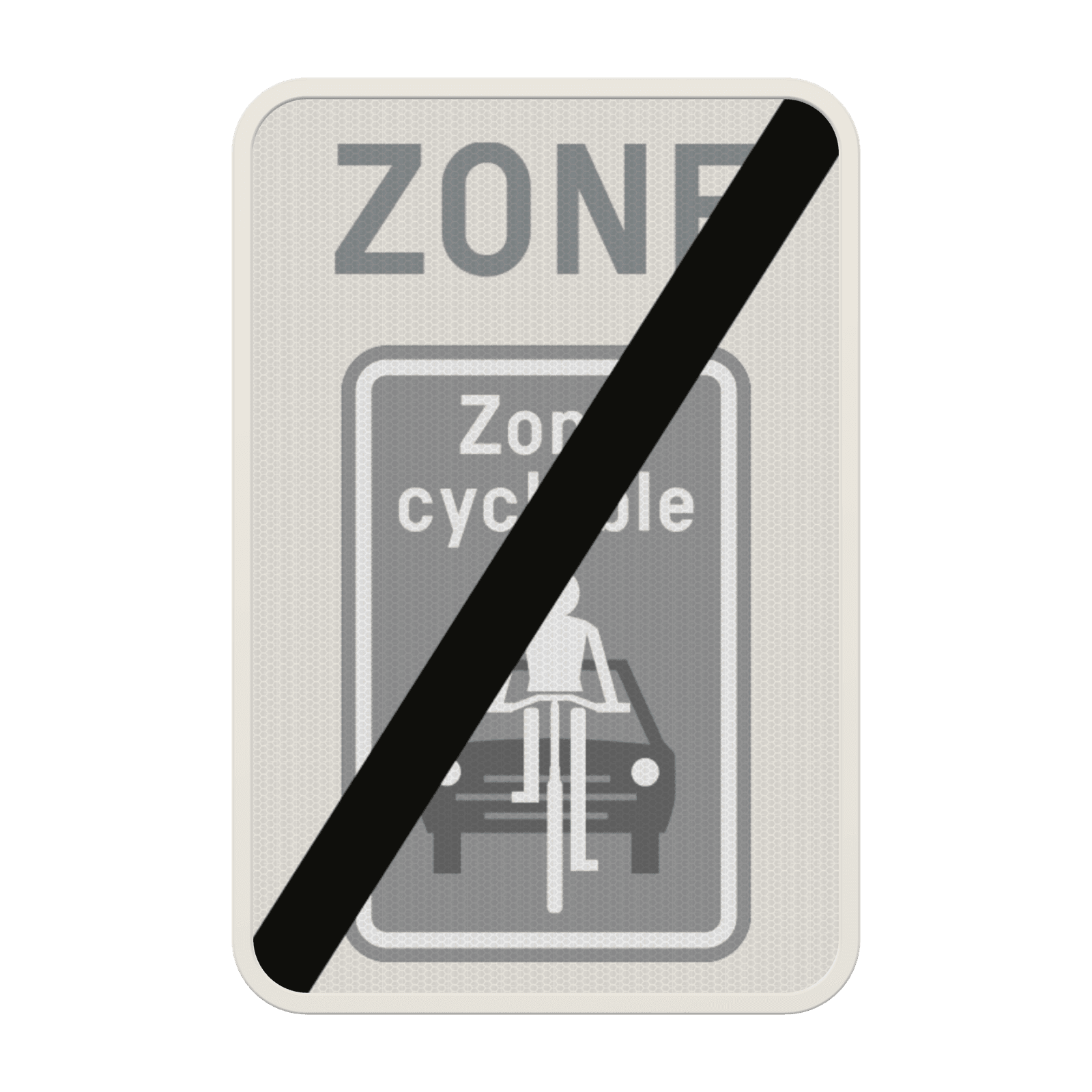 Panneau G2000 - ZF113 - Fin de Zone à rue cyclable