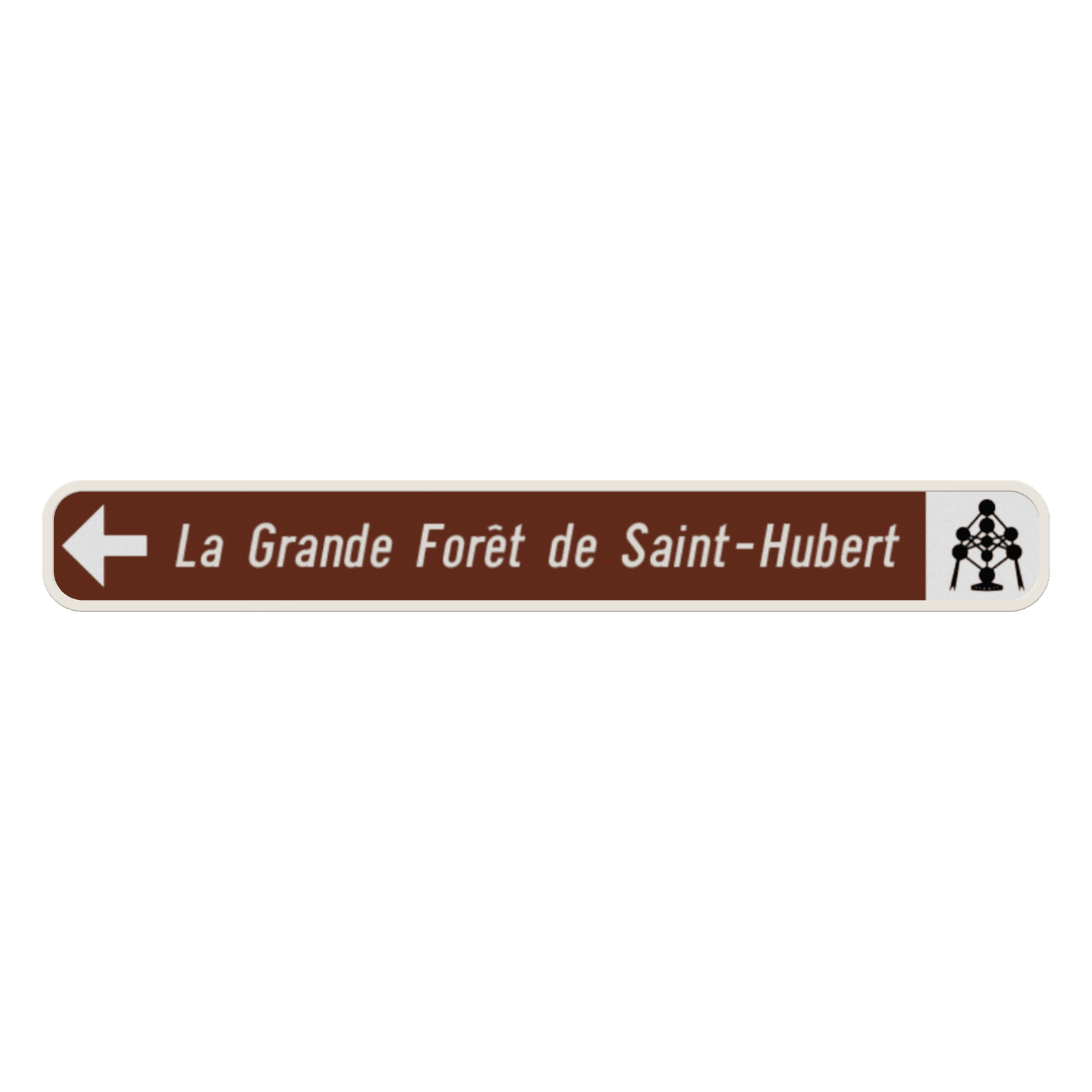 Panneau G2000 - F34c1 - Itinéraire conseillé à des catégories déterminées d’usagers vers une destination touristique - Gauche + picto