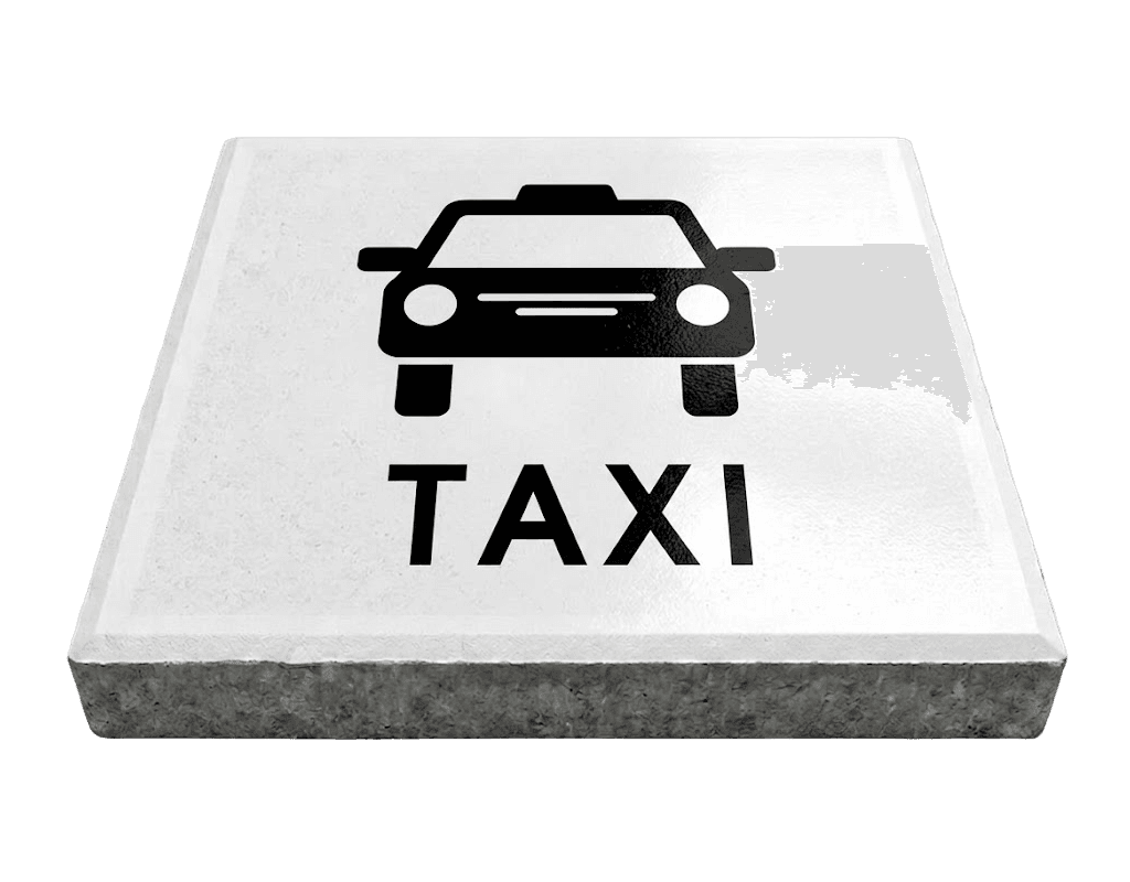 Stoeptegel taxi standplaats (TS-ST_TXS) - 30x30cm met facetrand