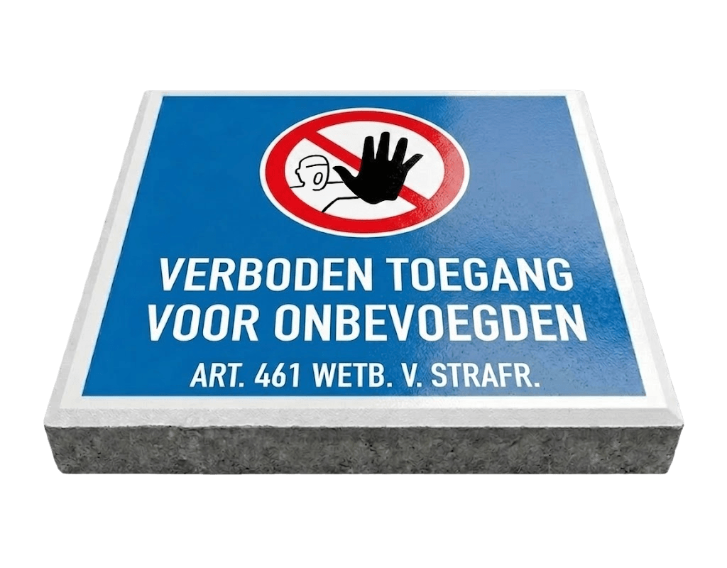 Stoeptegel verboden toegang (TS-ST_VT1) - 30x30cm met facetrand