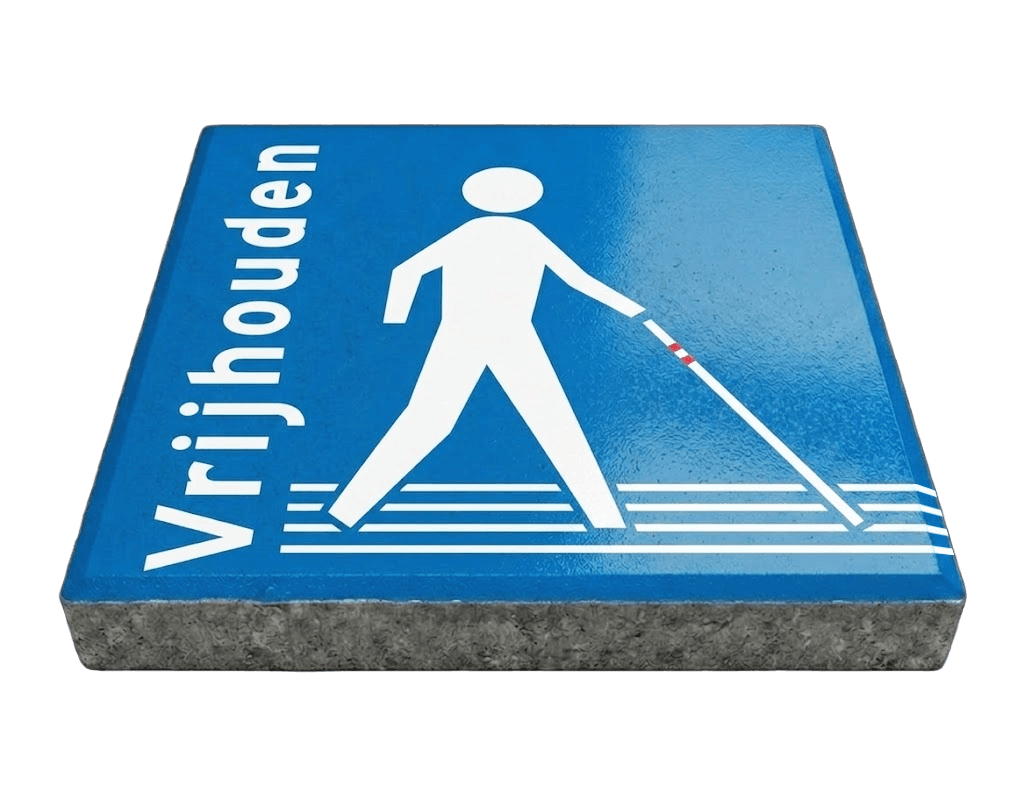 Stoeptegel geleidelijnen vrijhouden (TS-ST_GLV) - 30x30cm met facetrand