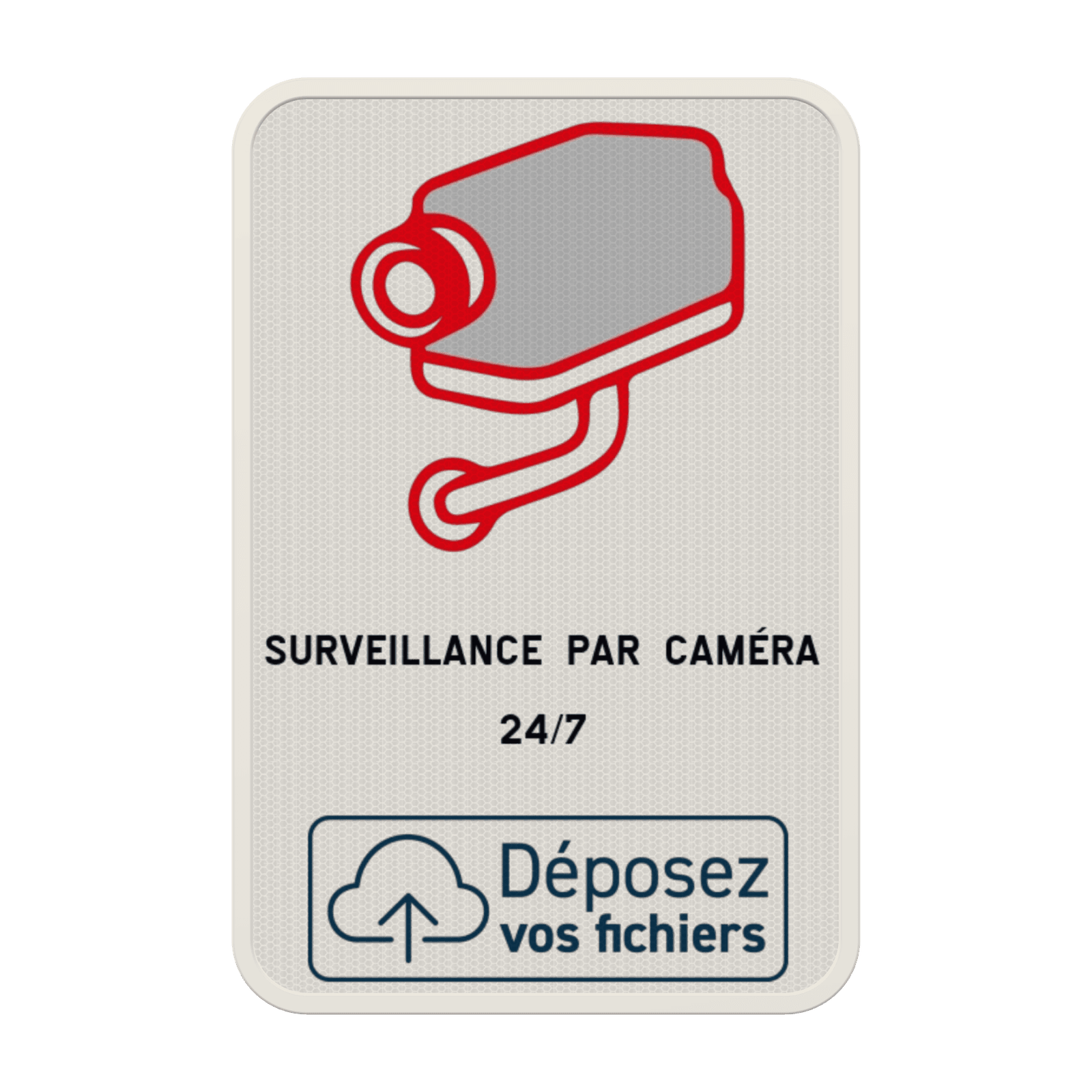 Surveillance par caméra - Texte et logo personnalisé