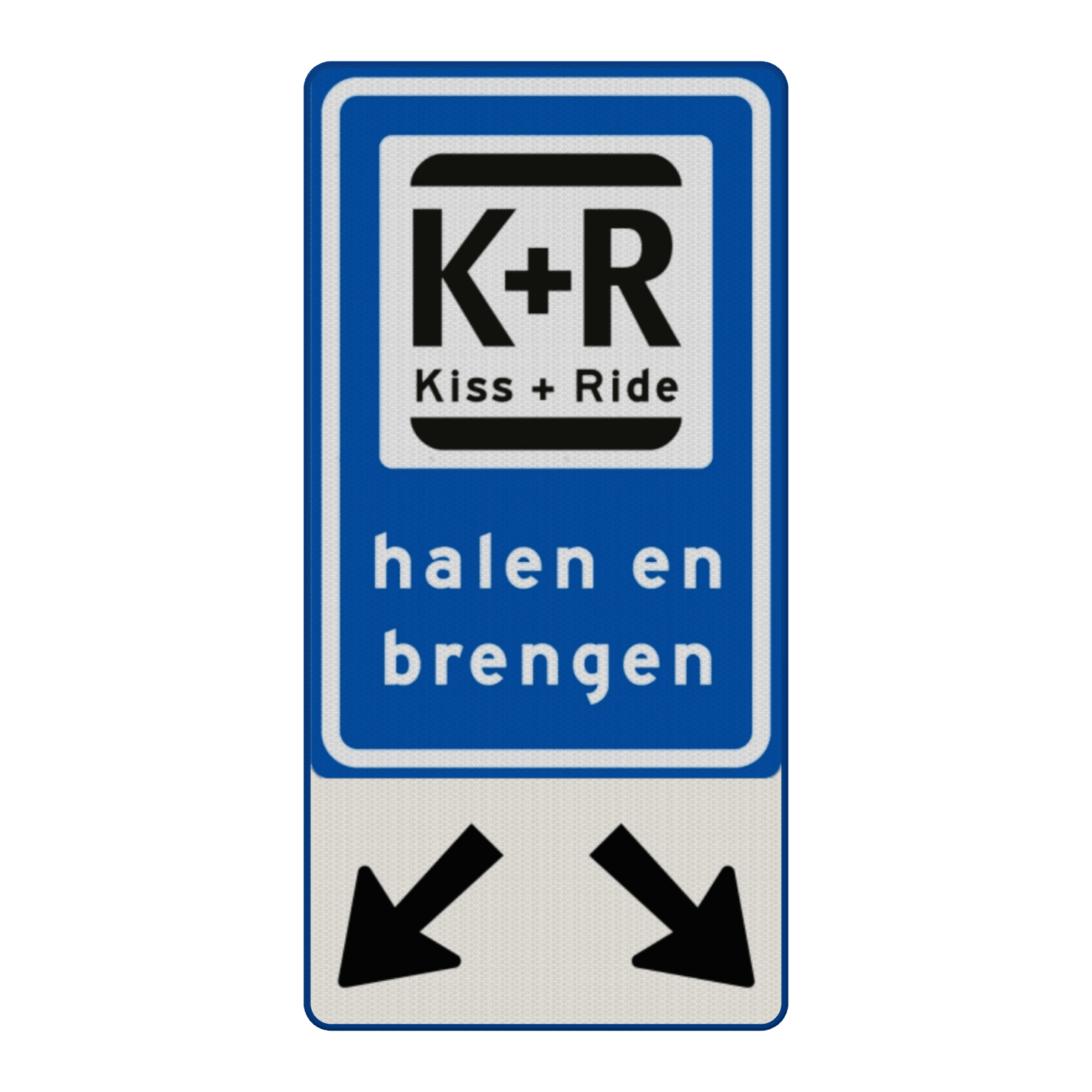 Verkeersbord RVV L52-OB504 K+R halen en brengen met pijlen - reflecterend